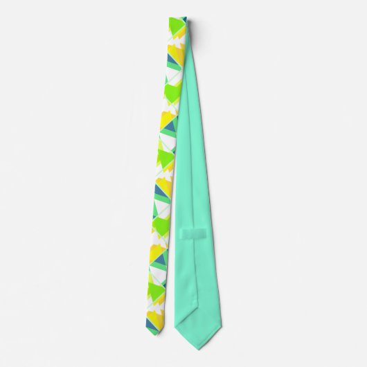 Cravate Abstrait vert jaune (Dos)