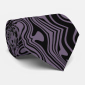 Cravate Abstrait Warped Black Purple Lines (Roulé)