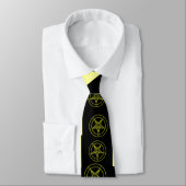 Cravate Abstrait Wave Baphomet {Jaune} (Attaché)
