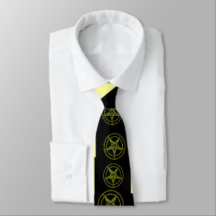 Cravate Abstrait Wave Baphomet {Jaune}