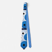 Cravate Abstrait Yin Yang : Moderniste Bleu & Blanc (Devant)