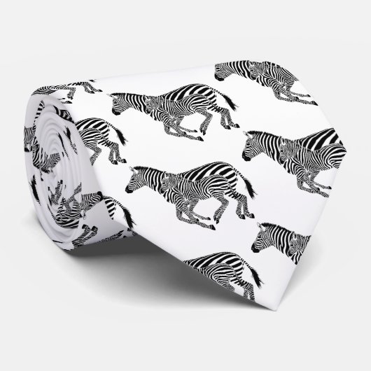 Cravate Abstrait Zebras mère et enfant (Roulé)