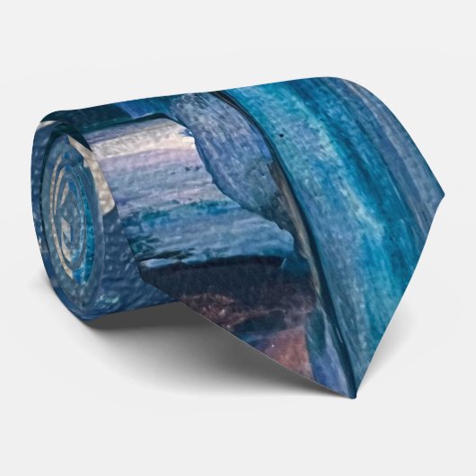 Cravate Abstraite Blue & Gold (Roulé)