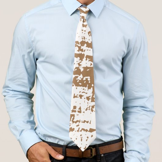 Cravate Abstraite Brown Et Blanche Mens Cowboy