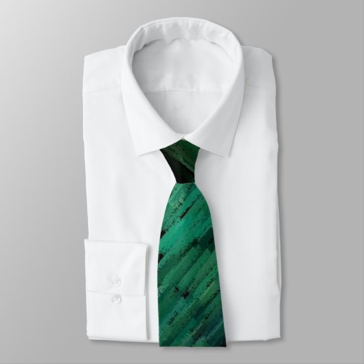 Cravate Abstraite de peinture verte en mouvement (Attaché)