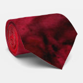 Cravate abstraite de soie rouge 'Scarlet' (Roulé)