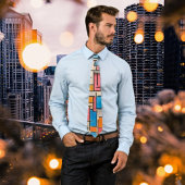 Cravate abstraite de style Mondrian rétro