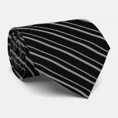 Cravate Abstraite ligne rayée moderne motif imprimé noir g (Roulé)