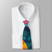 Cravate Abstraite lune rose et or (Attaché)