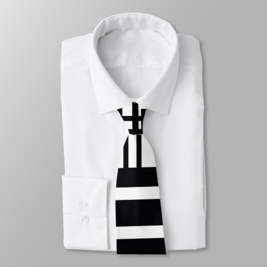 Cravate Abstraite noire et blanche Minimaliste mod (Attaché)