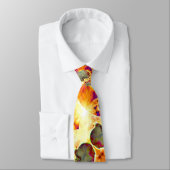 Cravate Abstraite peinture d'orchidée tropicale fleurie (Attaché)