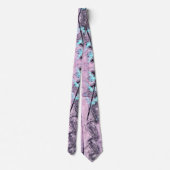 Cravate Abstraite rose, turquoise et noire (Dos)