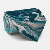 Cravate Abstraite turquoise (Roulé)