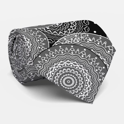 Cravate Abstraits cercles géométriques modernes formes ron (Roulé)