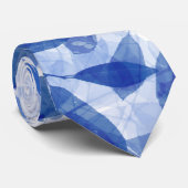 Cravate Abstraits Feuilles bleu et blanc (Roulé)