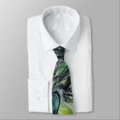 Cravate Abstraits verts et bleus (Attaché)