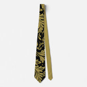 Cravate Acanthus Feuille Gold et Black (Devant)