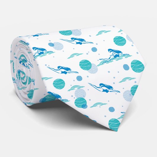 Cravate Accéder et nager Art Motif (Roulé)