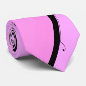 Cravate Accent noir sur rose (Roulé)