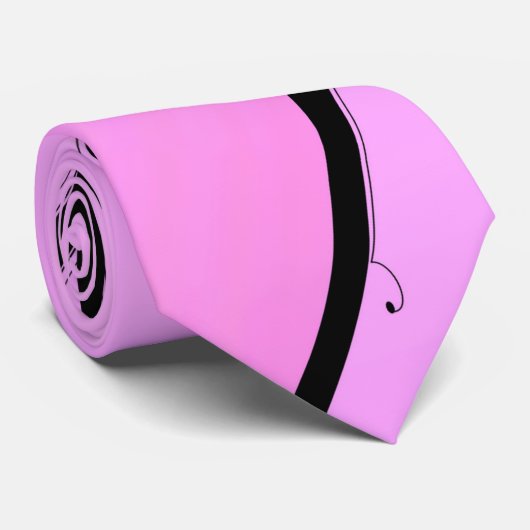 Cravate Accent noir sur rose (Roulé)