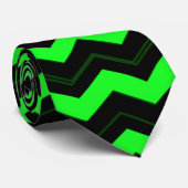 Cravate Accent vert et noir sur vert clair (Roulé)