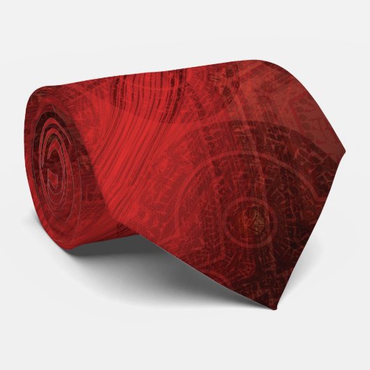 Cravate Acceptation | Médaillons de méditation rouge (Roulé)