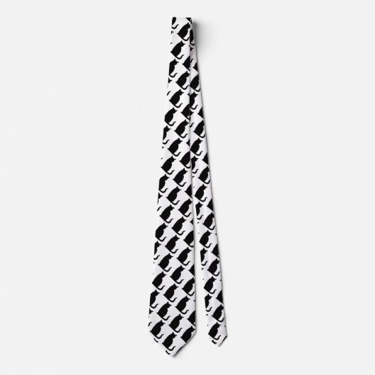 Cravate Accessoire de chemise en Chat Noir Blanc (Devant)