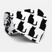 Cravate Accessoire de chemise en Chat Noir Blanc (Roulé)