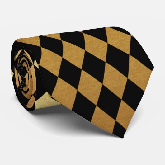 Cravate accessoire de motif noir élégant d'or (Roulé)