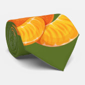 Cravate Actualisation des grands Motifs Oranges (Roulé)