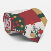 Cravate AD 004 - motif numérique de Noël (Roulé)