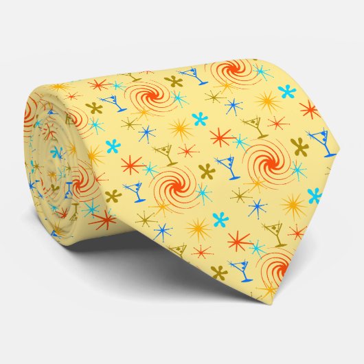 Cravate Ad Man Martini Foulard Jaune à deux côtés (Roulé)