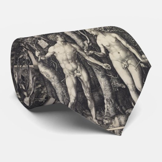 Cravate Adam et Eve Engraving par Albrecht Durer (Roulé)