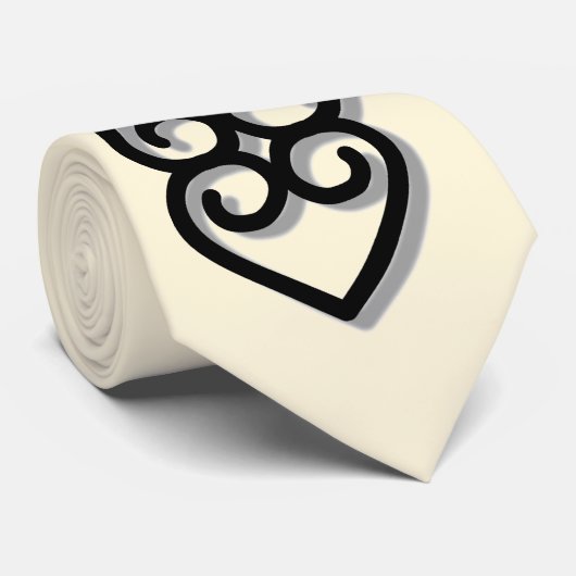 Cravate Adinkra - earth-BW (Roulé)