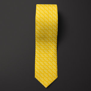 Cravate ADN jaune Motif double hélix