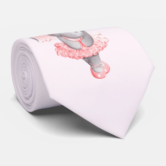 Cravate Adorable Ballerina Elephant En Pointe (Roulé)