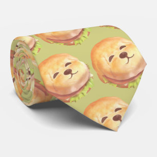 Cravate Adorable Motif de hamburger visage chien