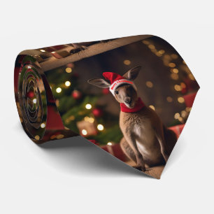 Cravate adorable Noël Père Noël Kangaroo,