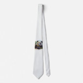 Cravate Adorable Ours De Panda Mangeant Bambou (Devant)