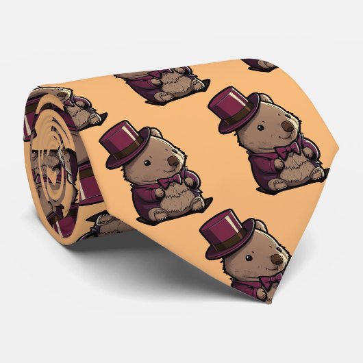 Cravate Adorable Wombat (Roulé)