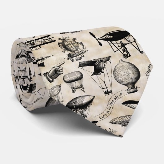 Cravate Aéronef vintage ID913 (Roulé)