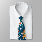 Cravate Aesthetic Christmas Pattern Blue Candy (Attaché)