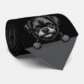 Cravate Affenpinscher Funny Peeking Puppy Dog Lover (Roulé)