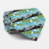 Cravate Affiche de voyage de voiture Cuba vintage (Roulé)