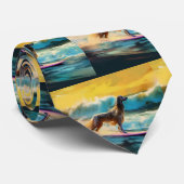 Cravate Afghan Hound Beach Surf Peinture (Roulé)