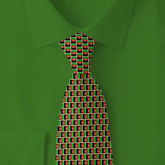 Cravate Afghanistan Flag Brick Pattern