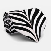 Cravate Africain Damask Subtil noir blanc Motif (Roulé)