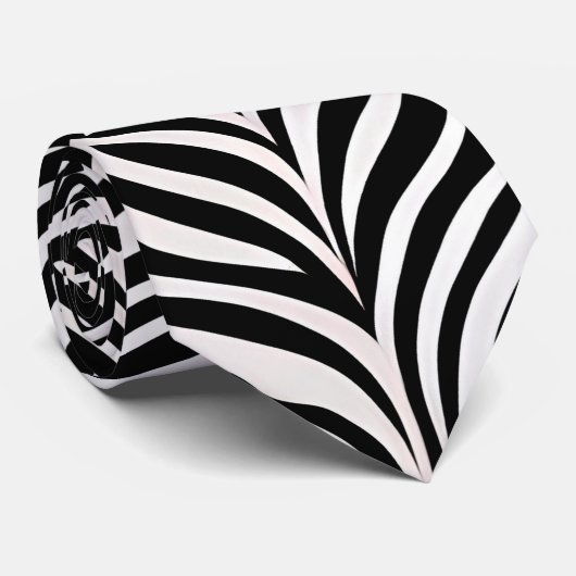 Cravate Africain Damask Subtil noir blanc Motif (Roulé)