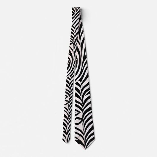Cravate Africain Damask Subtil noir blanc Motif (Dos)