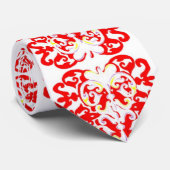 Cravate Afro-américain rouge et blanc (Roulé)